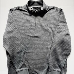 Under Armour Quarter Zip Up Sweater Pullover Business Casual Coldgear XL Gray
